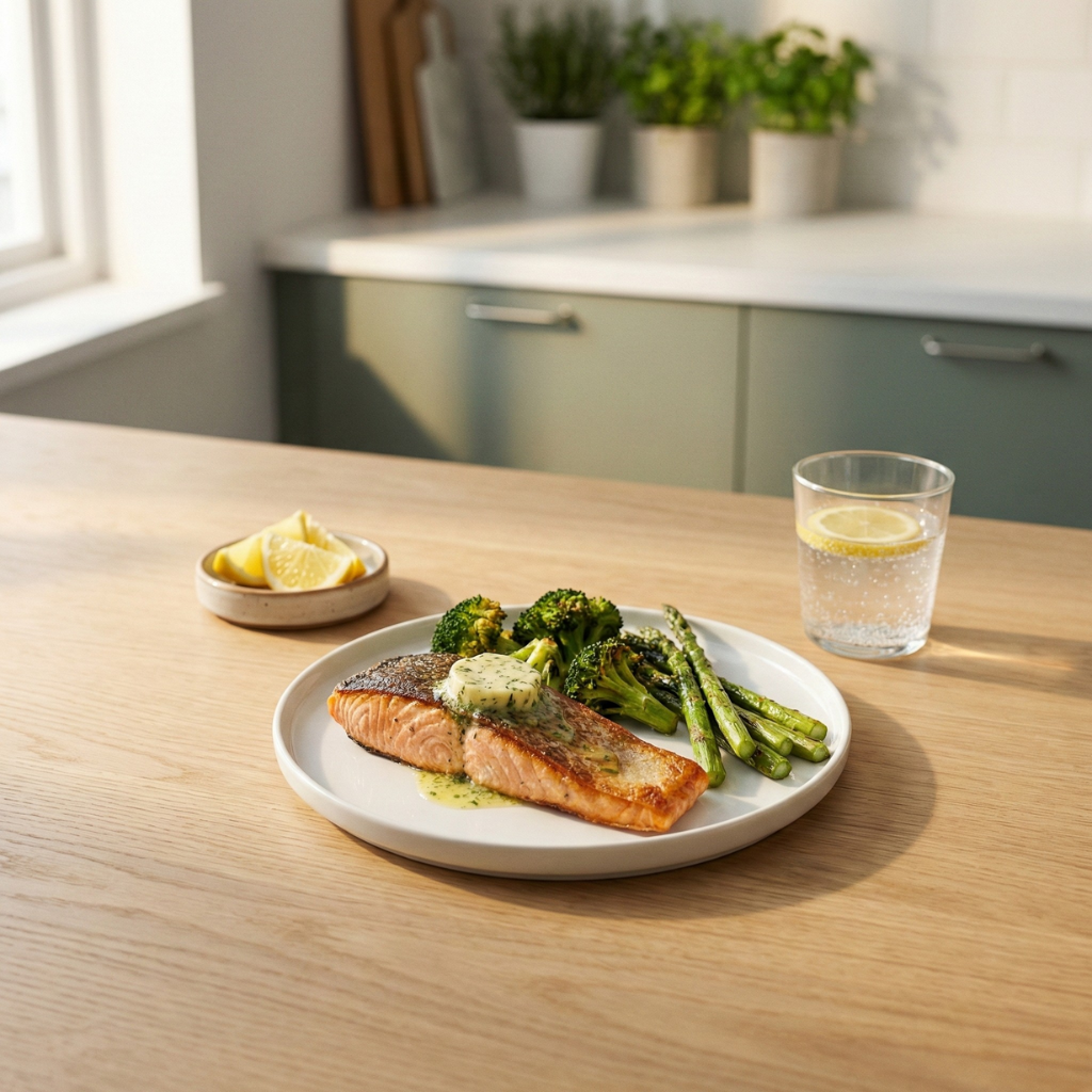 Keto middag – laks og grønnsaker