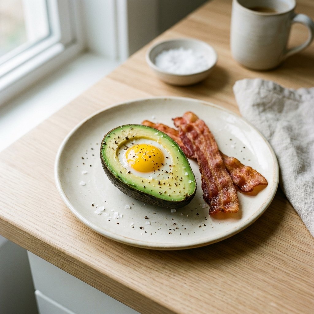 Avokado med speilegg til keto-frokost