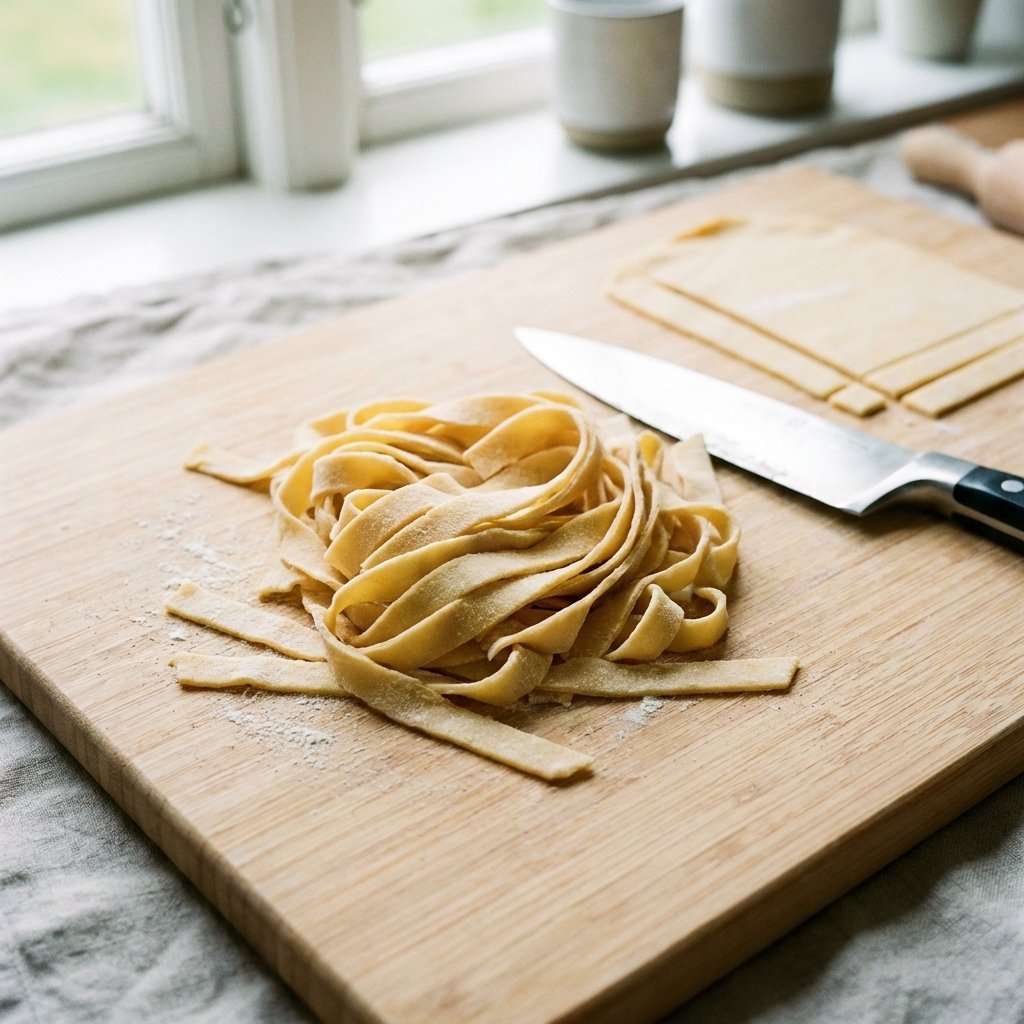 Keto pasta skåret i strimler klar til bruk