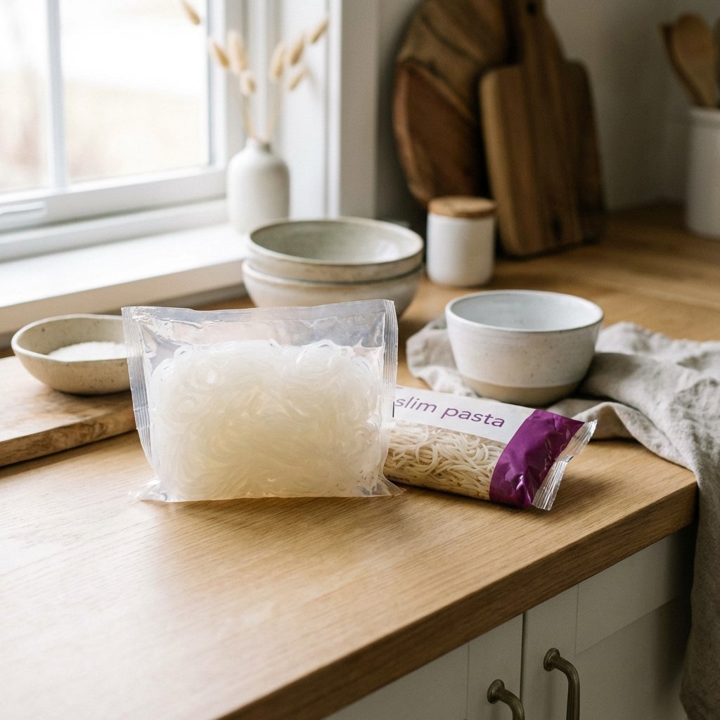 Shirataki konjac-nudler og Slim Pasta produkter fra norske dagligvarebutikker