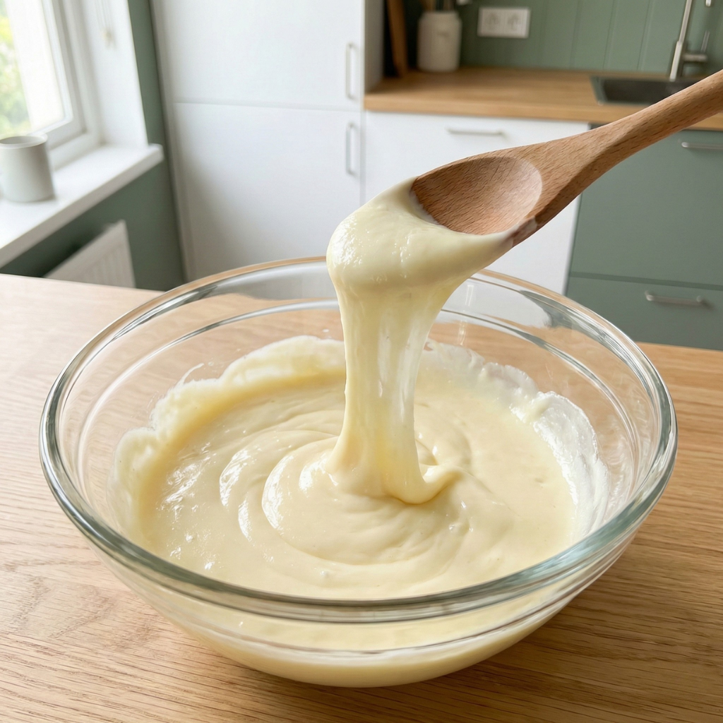 Smeltet mozzarella og kremost i glasbolle