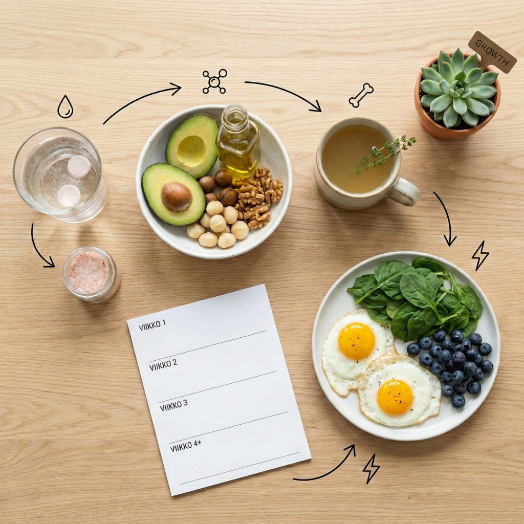 Tidslinje for ketose-symptomer - de første ukene