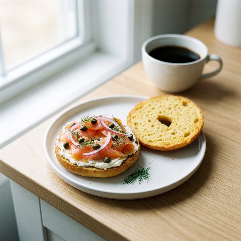 Keto-bagel med kremost og røkt laks
