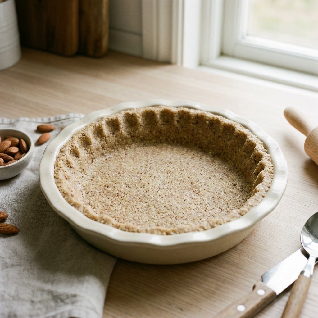 Mandelmeldeig presset inn i paiform