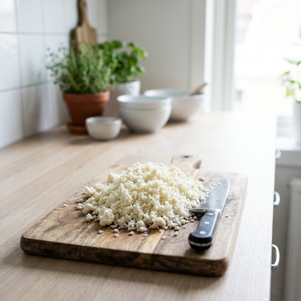 Keto blomkålgratin ferdig bakt med gyllenbrun osteskorpe
