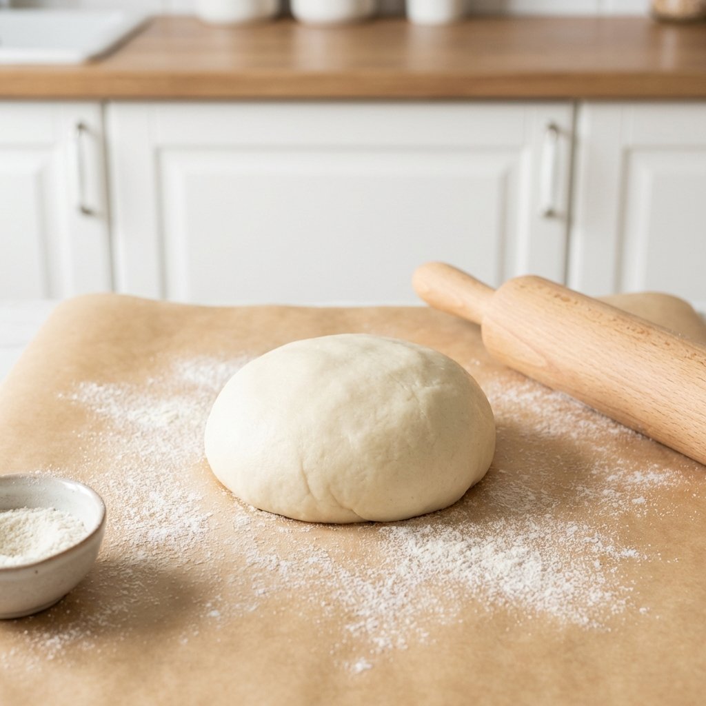 Kokosbunn-deig på bakepapir