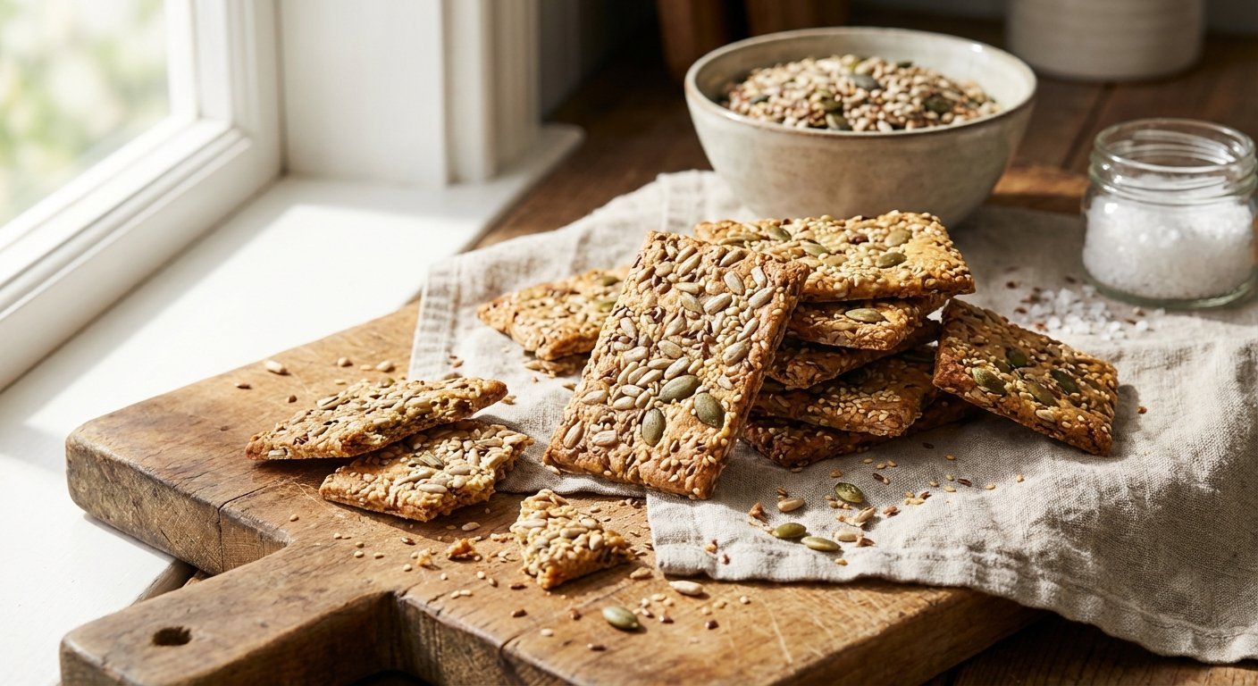 Keto frøknekkebrød - sprøtte hjemmelagde knekkebrød med frø