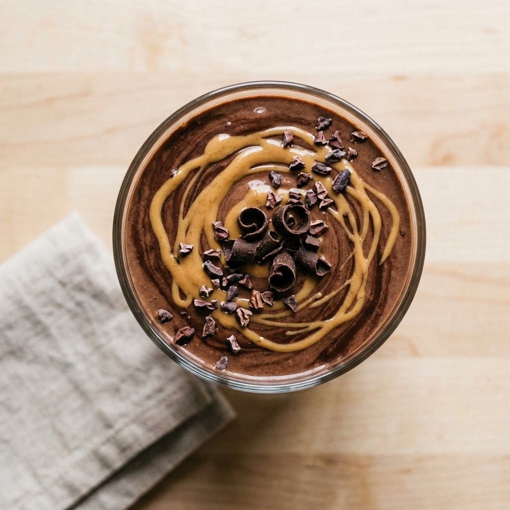 Sjokolade keto smoothie ovenfra – kremet konsistens