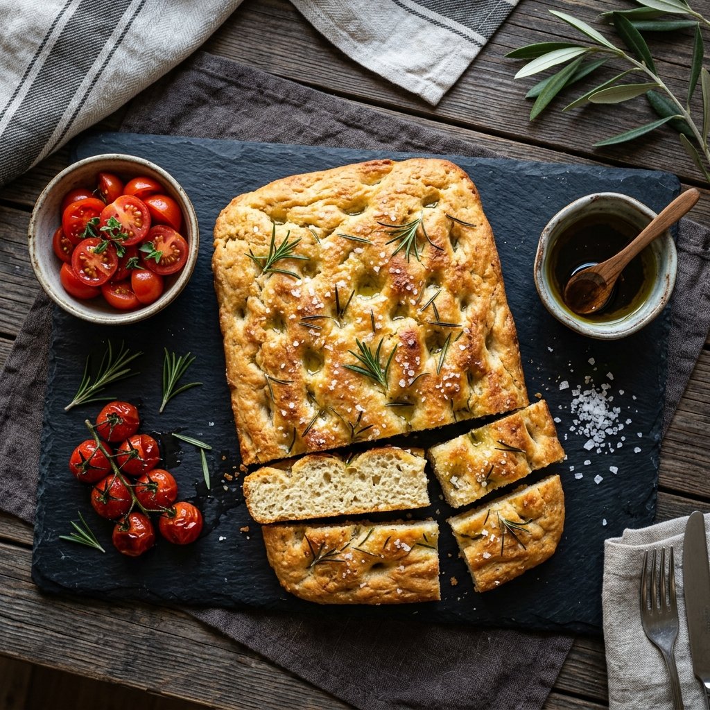 Keto focaccia med urter og olivenolje