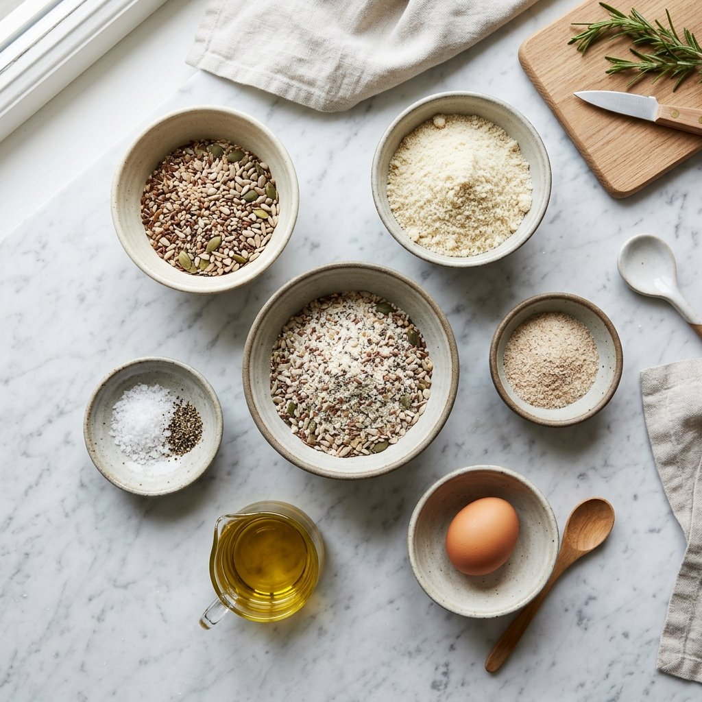 Ingredienser til keto knekkebrød