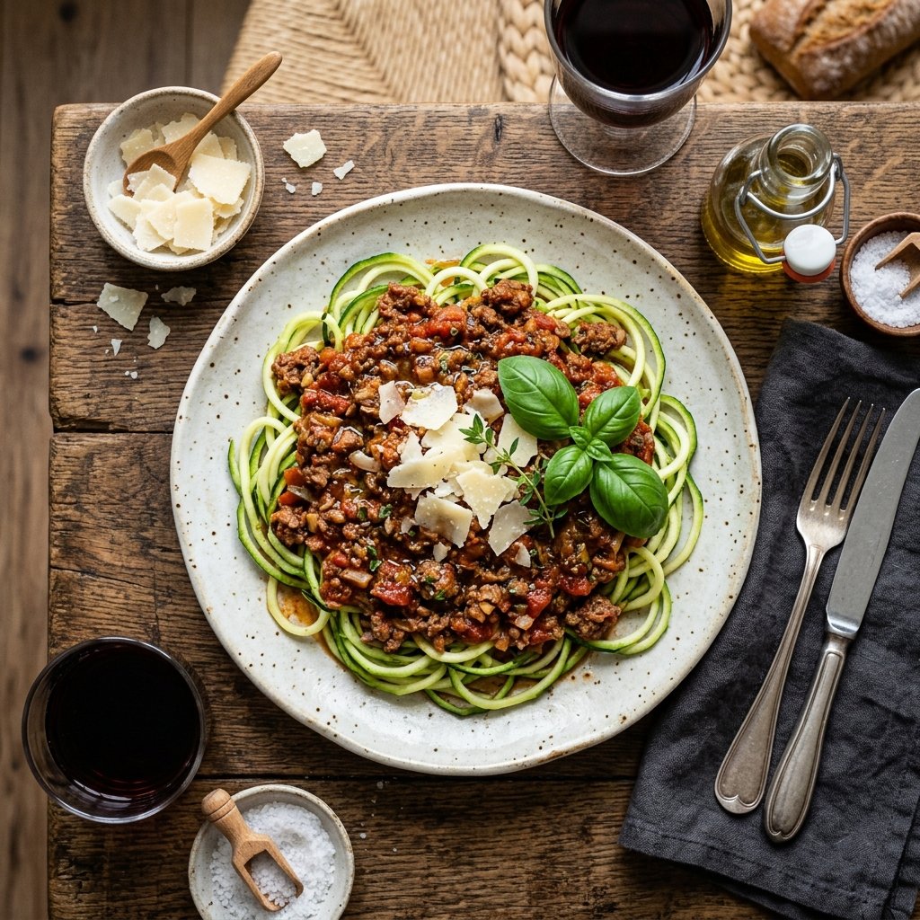 Keto bolognese med zucchininudler