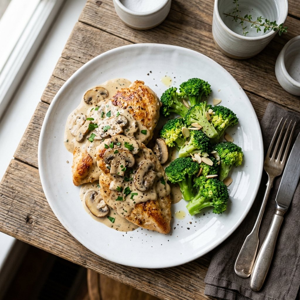 Keto kylling med kremet soppsaus