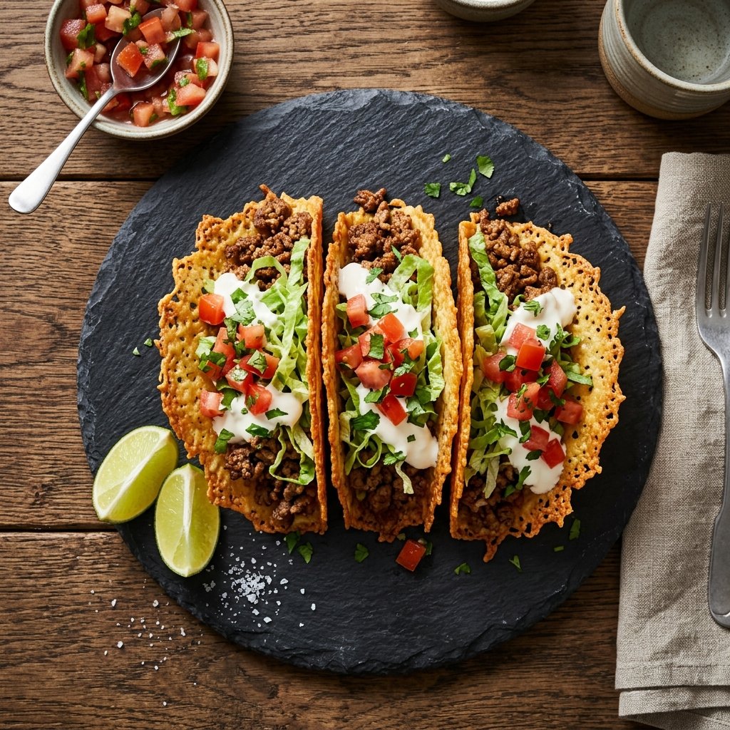 Keto taco med osteskjell